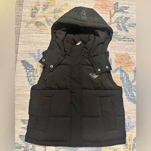 Roxy Black Hooded Vest | S